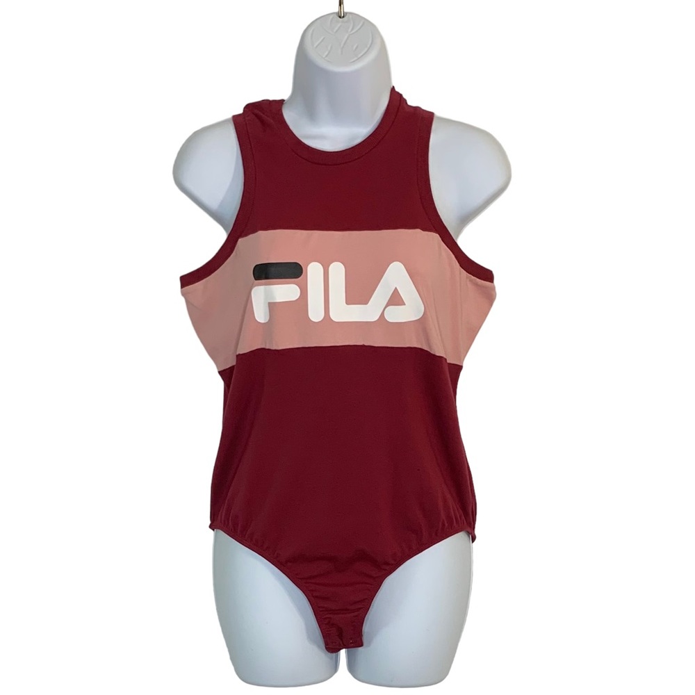 FILA Athleisure Spell Out Bodysuit Sz XL
